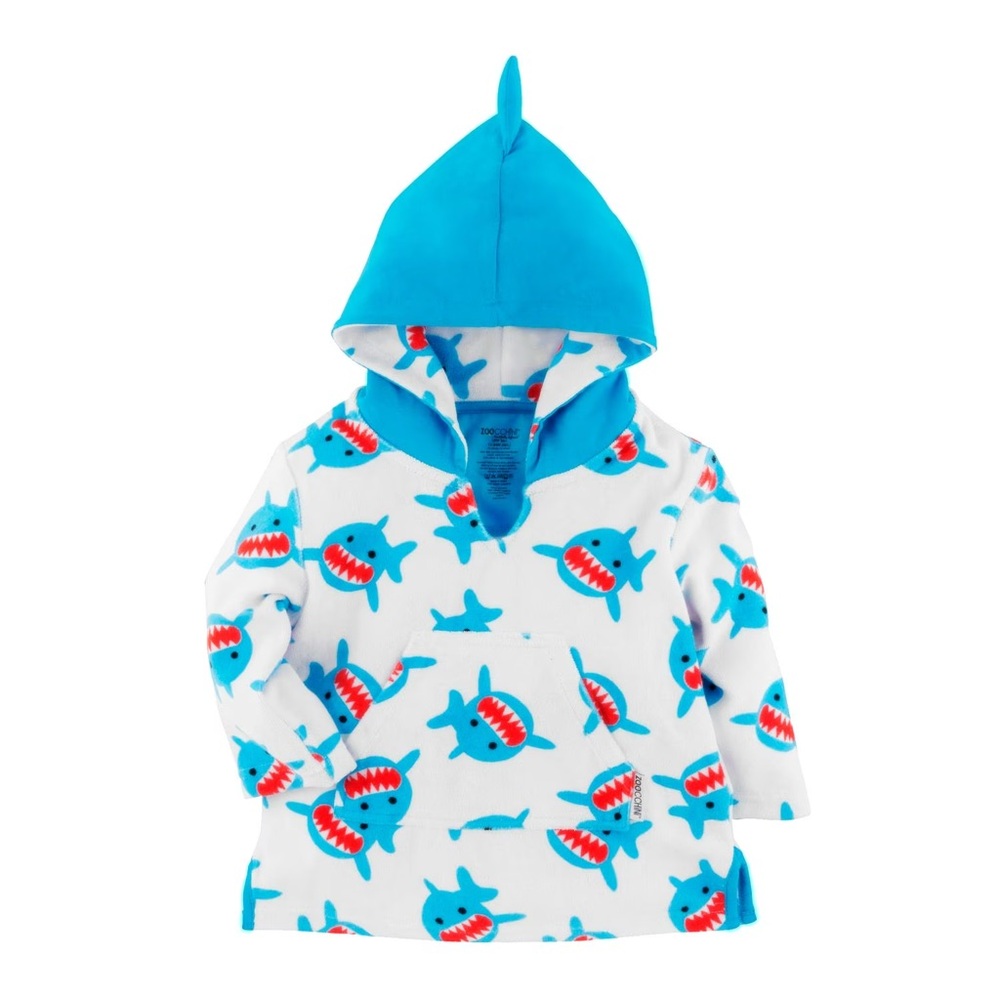 Zoocchini - Baby Swim Hooded Coverup - Shark - 0-12m Infant